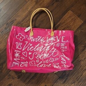 Victoria's Secrets with love pink bag floral lined tote new with tags